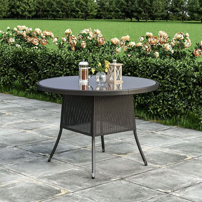 Round/Square Rattan Garden Table & Parasol Hole