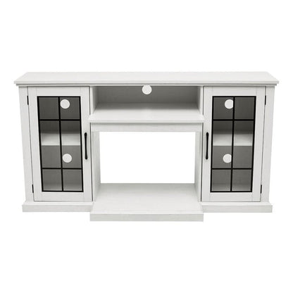 150CM W 3-sided electric fireplace TV cabinet with glass doors enclosed storage cabinet 3 flame colours