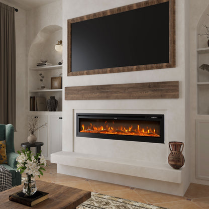 40/50/60/70/80 Inch Electric Fireplace 12 Colour LED Flame Effect Heater with Remote Control