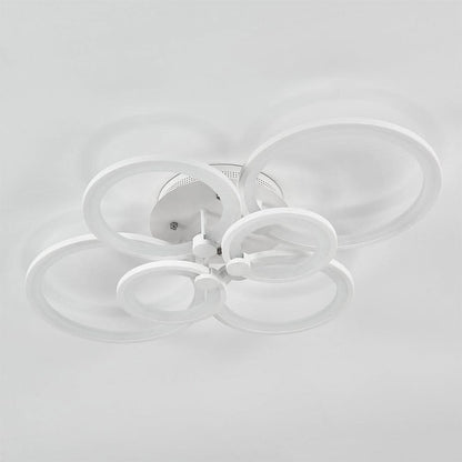 4/6/8 Rings LED Semi-Flush Ceiling Light Dimmable/Non-Dimmable