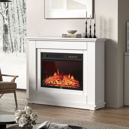 39/48 Inch W Electric Fireplace Suite 1800W with Ambient Light 1/7 LED Colours