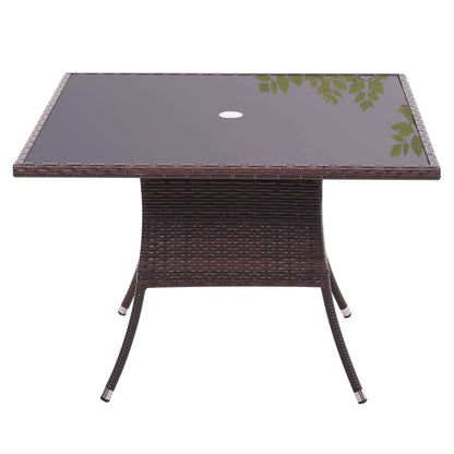 Round/Square Rattan Garden Table & Parasol Hole