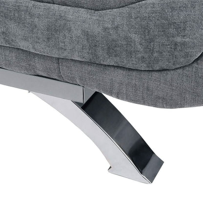 3-Seater Linen Convertible Sofa Bed with 2 Pillows in Grey