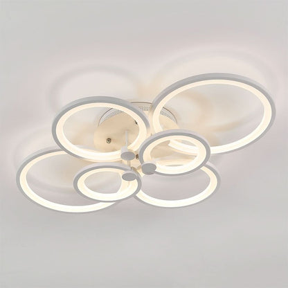 4/6/8 Rings LED Semi-Flush Ceiling Light Dimmable/Non-Dimmable