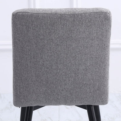44 cm Height Set of 4 Tufted Modern Armless Dining Chairs with Metal Legs