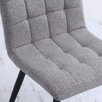 44 cm Height Set of 4 Tufted Modern Armless Dining Chairs with Metal Legs
