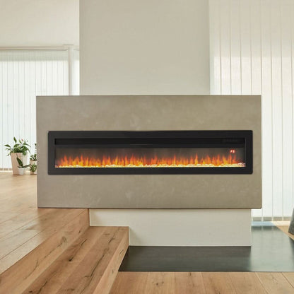 40/50/60 Inch Black/White 9 flame colour Electric Fireplace 1800W Wall Mounted Heater With Installation Kit