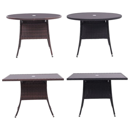 Round/Square Rattan Garden Table & Parasol Hole