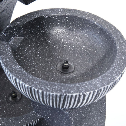 Cascading Bowls Garden Water Feature Fountain 4-Tier Fountain LED Fountain