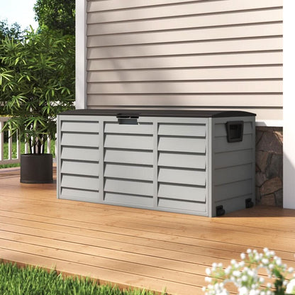 4ft PP Garden Storage Deck Box Large Outdoor Grey/Black