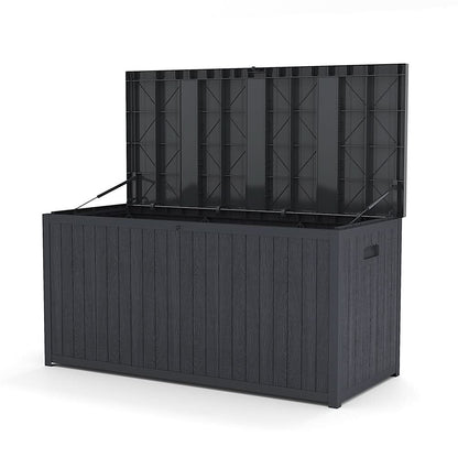 4ft PP Garden Storage Deck Box Large Outdoor Grey/Black