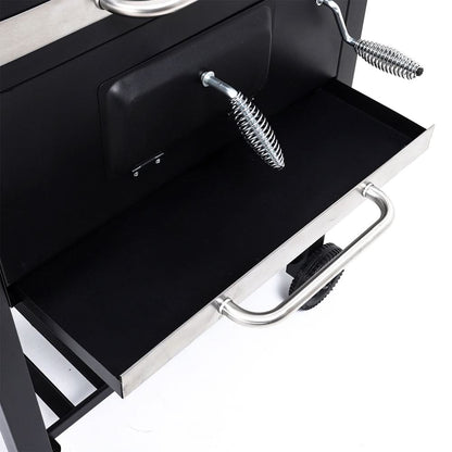3ft Charcoal BBQ Grill Barrel with Side Table
