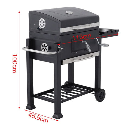3ft Charcoal BBQ Grill Barrel with Side Table