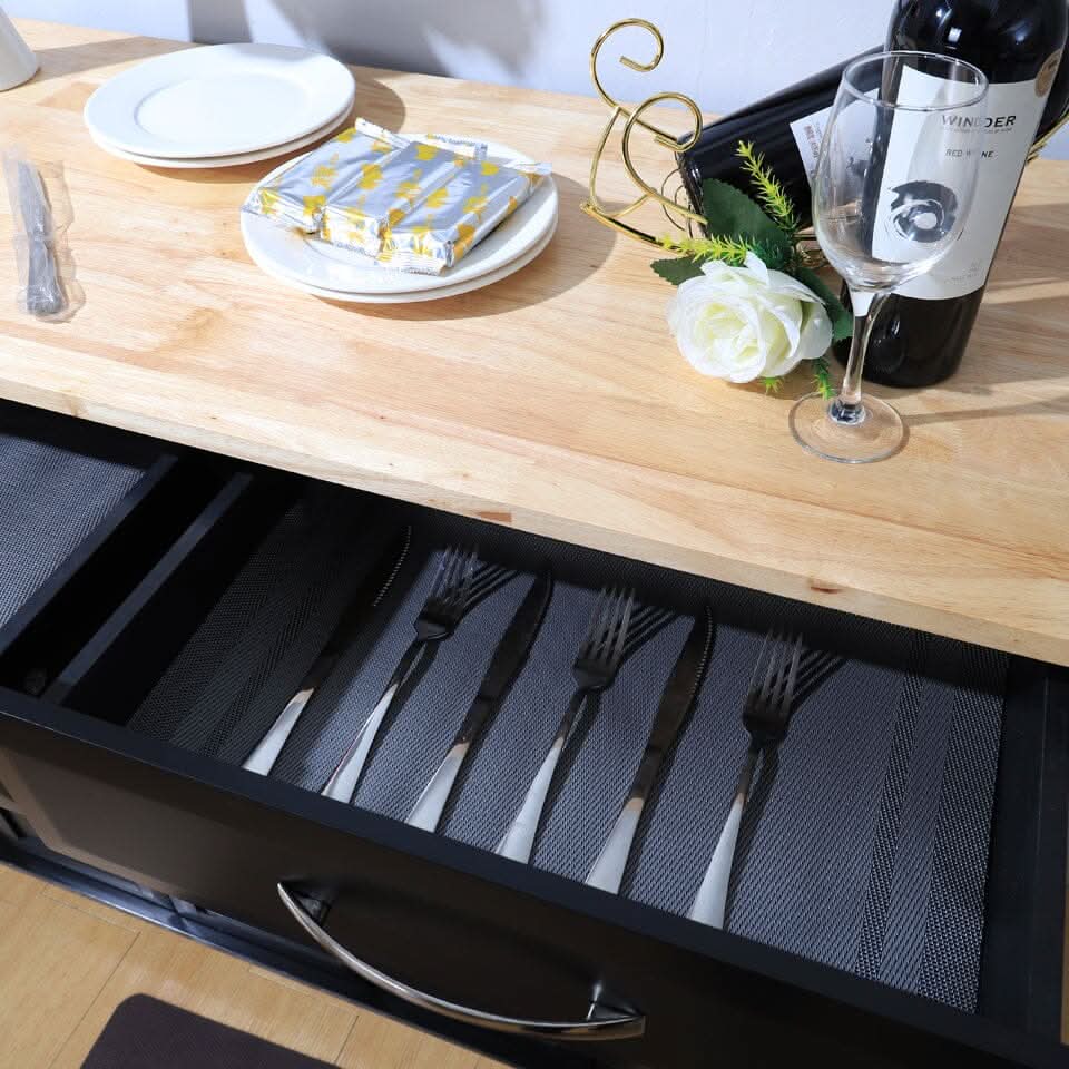 3ft Wooden Large Catering Trolley Cart Kitchen Cabinet with Drawer