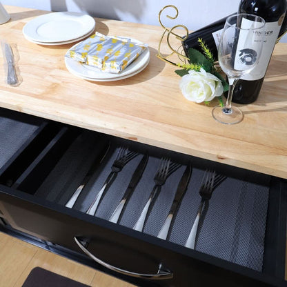 3ft Wooden Large Catering Trolley Cart Kitchen Cabinet with Drawer
