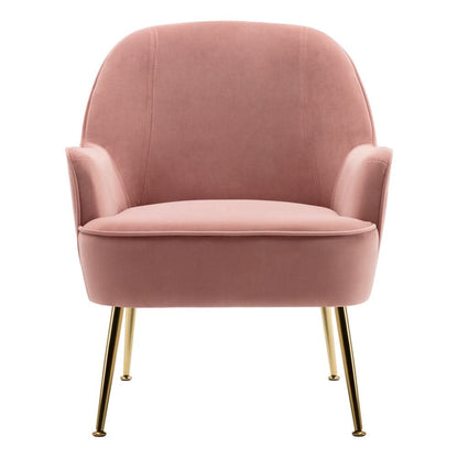 2ft Leisure Velvet Armchair with Gold-Plated Metal Legs