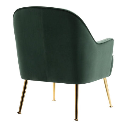 2ft Leisure Velvet Armchair with Gold-Plated Metal Legs