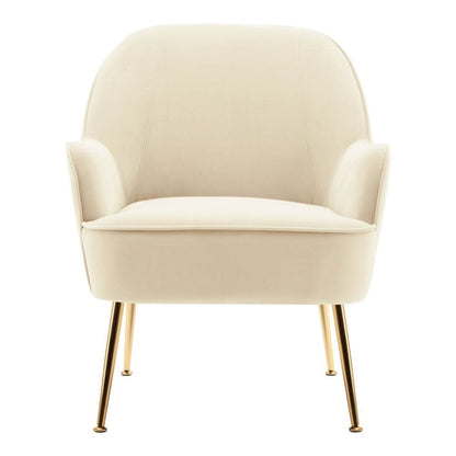 2ft Leisure Velvet Armchair with Gold-Plated Metal Legs