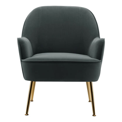 2ft Leisure Velvet Armchair with Gold-Plated Metal Legs