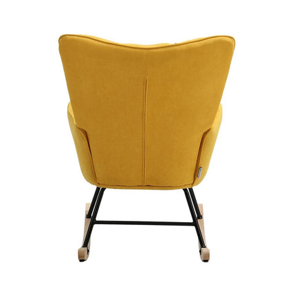3ft Height Tufted Linen Upholstered Rocking Chair