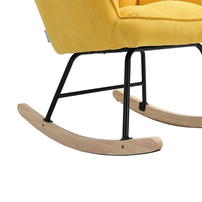 3ft Height Tufted Linen Upholstered Rocking Chair