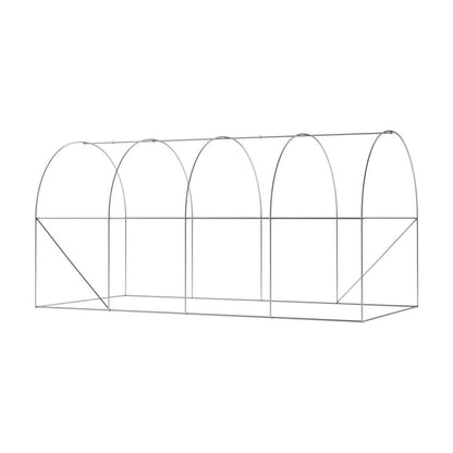 13×9ft/ 19×9ft Metal Framed Walk-in Greenhouse with Zipper Door and Windows