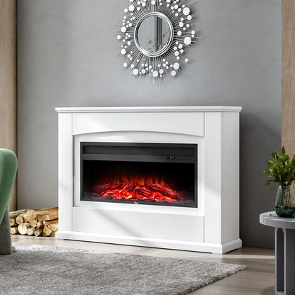 39/48 Inch W Electric Fireplace Suite 1800W with Ambient Light 1/7 LED Colours