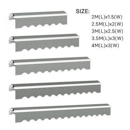 6ft/ 8ft/ 9ft/ 11ft/ 13ft Outdoor Retractable Patio Manual Shelter Awning Canopy for Window and Door