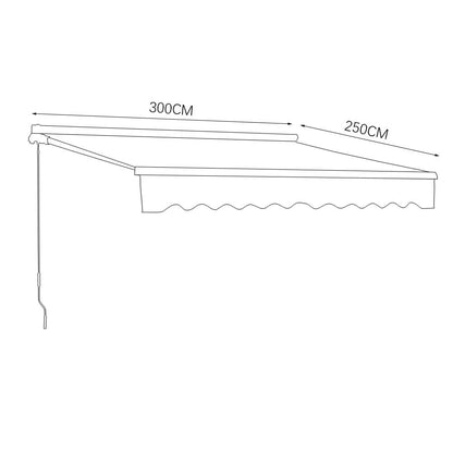 6ft/ 8ft/ 9ft/ 11ft/ 13ft Outdoor Retractable Patio Manual Shelter Awning Canopy for Window and Door