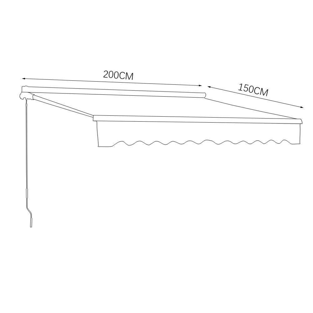 6ft/ 8ft/ 9ft/ 11ft/ 13ft Outdoor Retractable Patio Awning Canopy for Window and Door Green