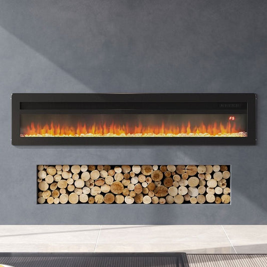 40/50/60 Inch Black/White 9 flame colour Electric Fireplace 1800W Wall Mounted Heater With Installation Kit
