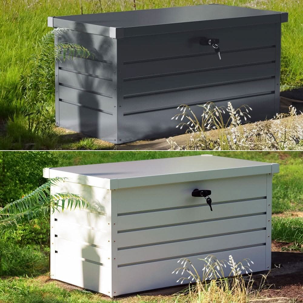 350L Steel Garden Steel Box Patio Waterproof Storage Box