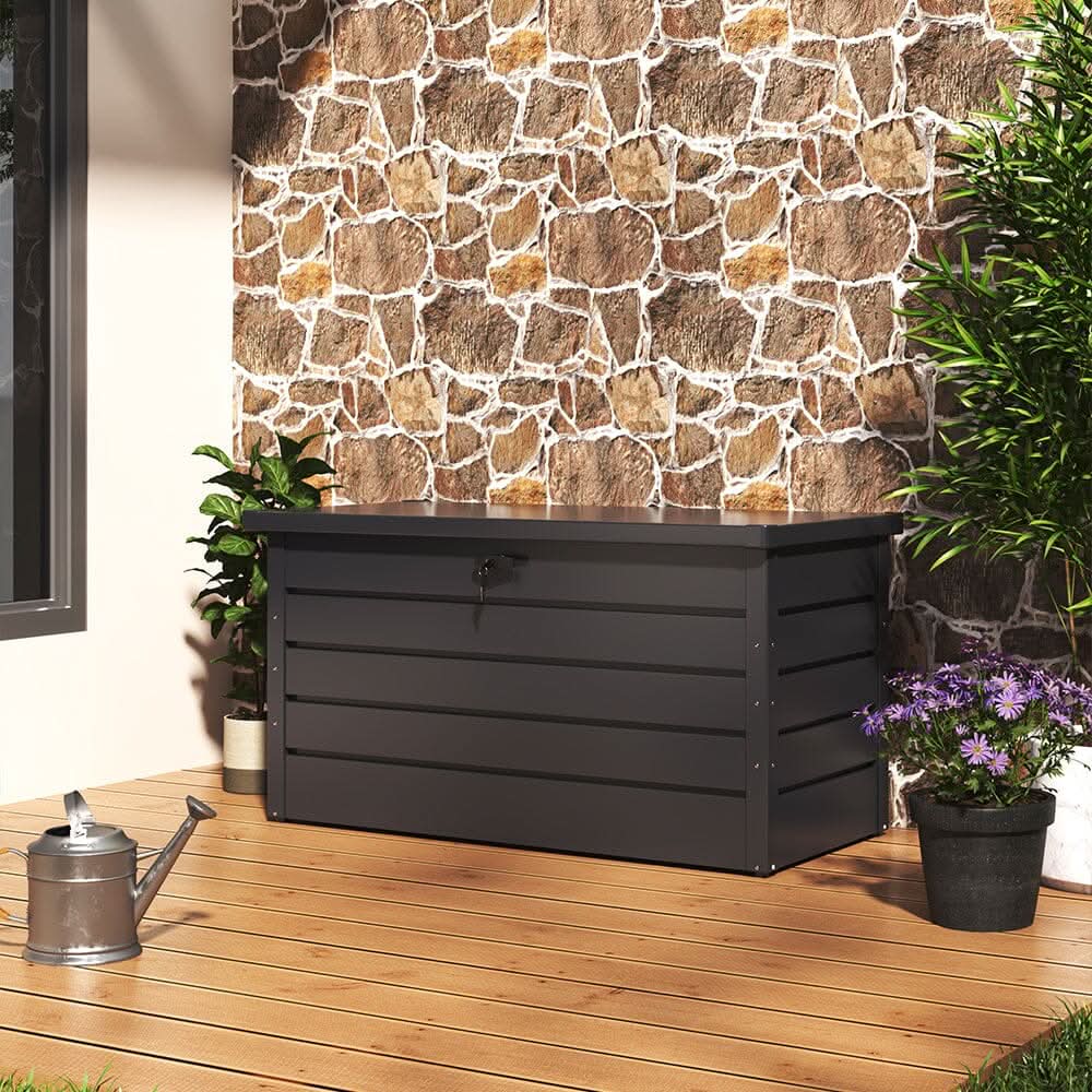 350L Steel Garden Steel Box Patio Waterproof Storage Box