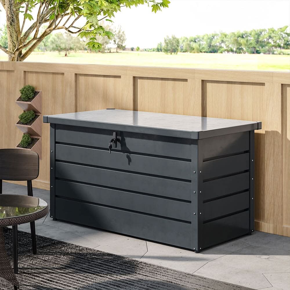 350L Steel Garden Steel Box Patio Waterproof Storage Box