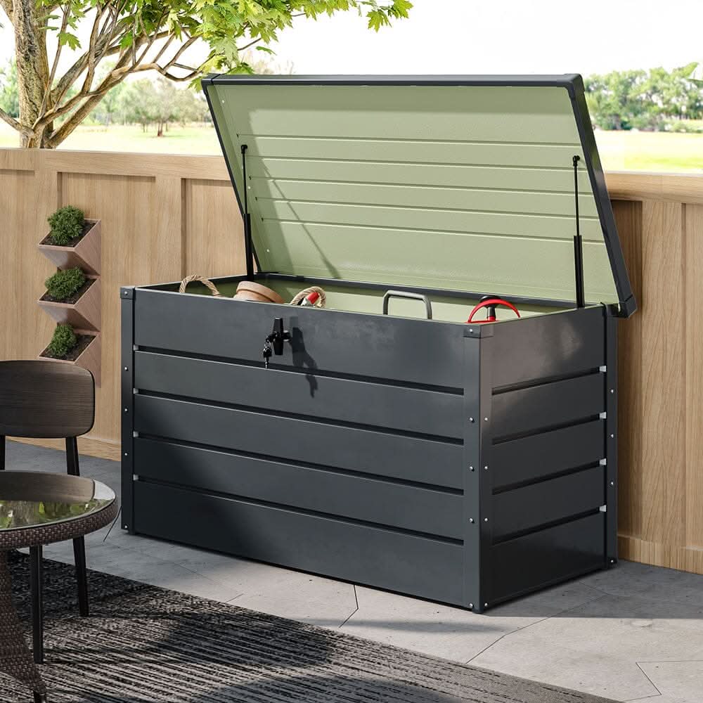 350L Steel Garden Steel Box Patio Waterproof Storage Box