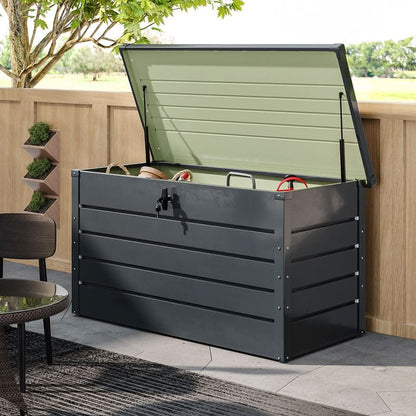350L Steel Garden Steel Box Patio Waterproof Storage Box