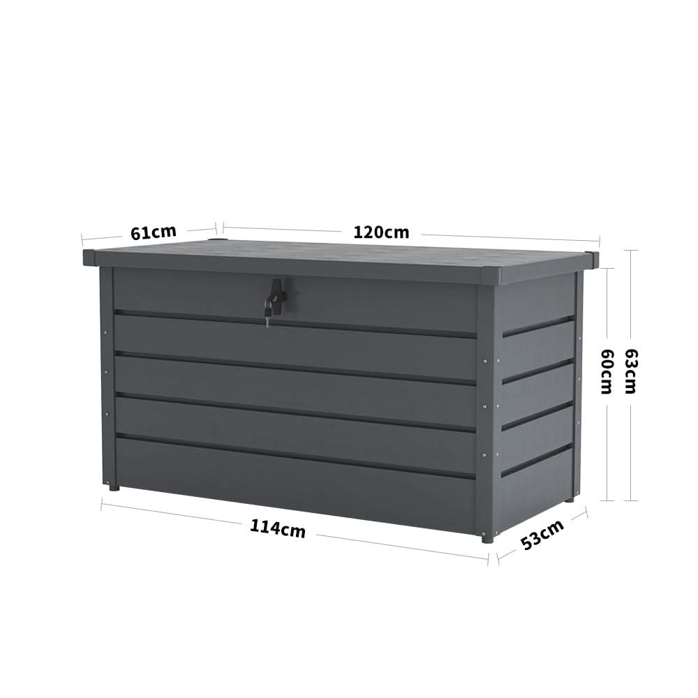 350L Steel Garden Steel Box Patio Waterproof Storage Box