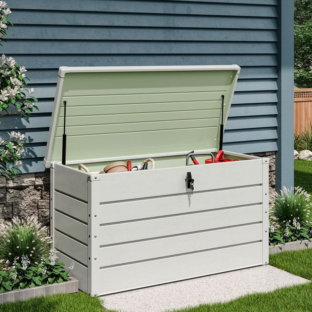 350L Steel Garden Steel Box Patio Waterproof Storage Box