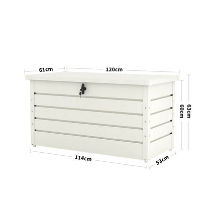350L Steel Garden Steel Box Patio Waterproof Storage Box