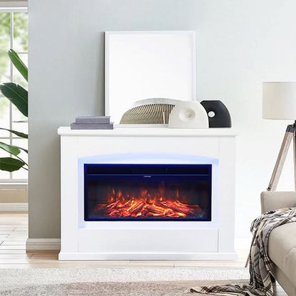 39/48 Inch W Electric Fireplace Suite 1800W with Ambient Light 1/7 LED Colours