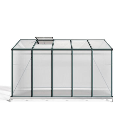 4×6 ft/ 6×6 ft/ 8×6 ft/10' x 6' ft Garden Greenhouse Green Framed with 2 Vents Rain Gutter Setting