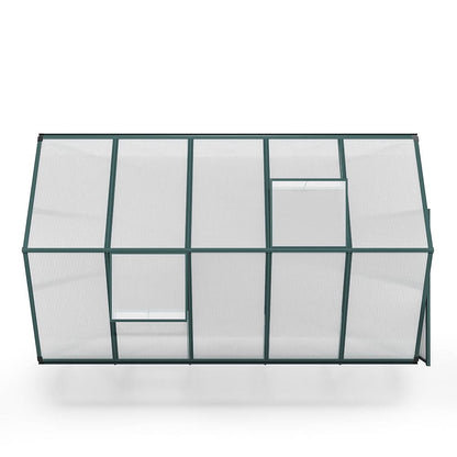 4×6 ft/ 6×6 ft/ 8×6 ft/10' x 6' ft Garden Greenhouse Green Framed with 2 Vents Rain Gutter Setting