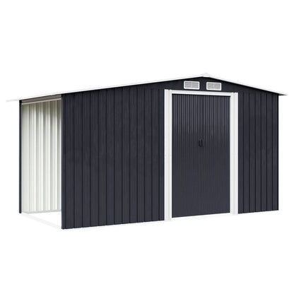 4×8/ 6×8 / 8×8/ 10×8ft Steel Garden Storage Bike Shed with Gable Roof Top Air Circulation Design
