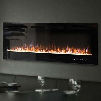 70/80/100 Inch Inset Electric Fireplace Built-In Heater with 9 Flame Colour