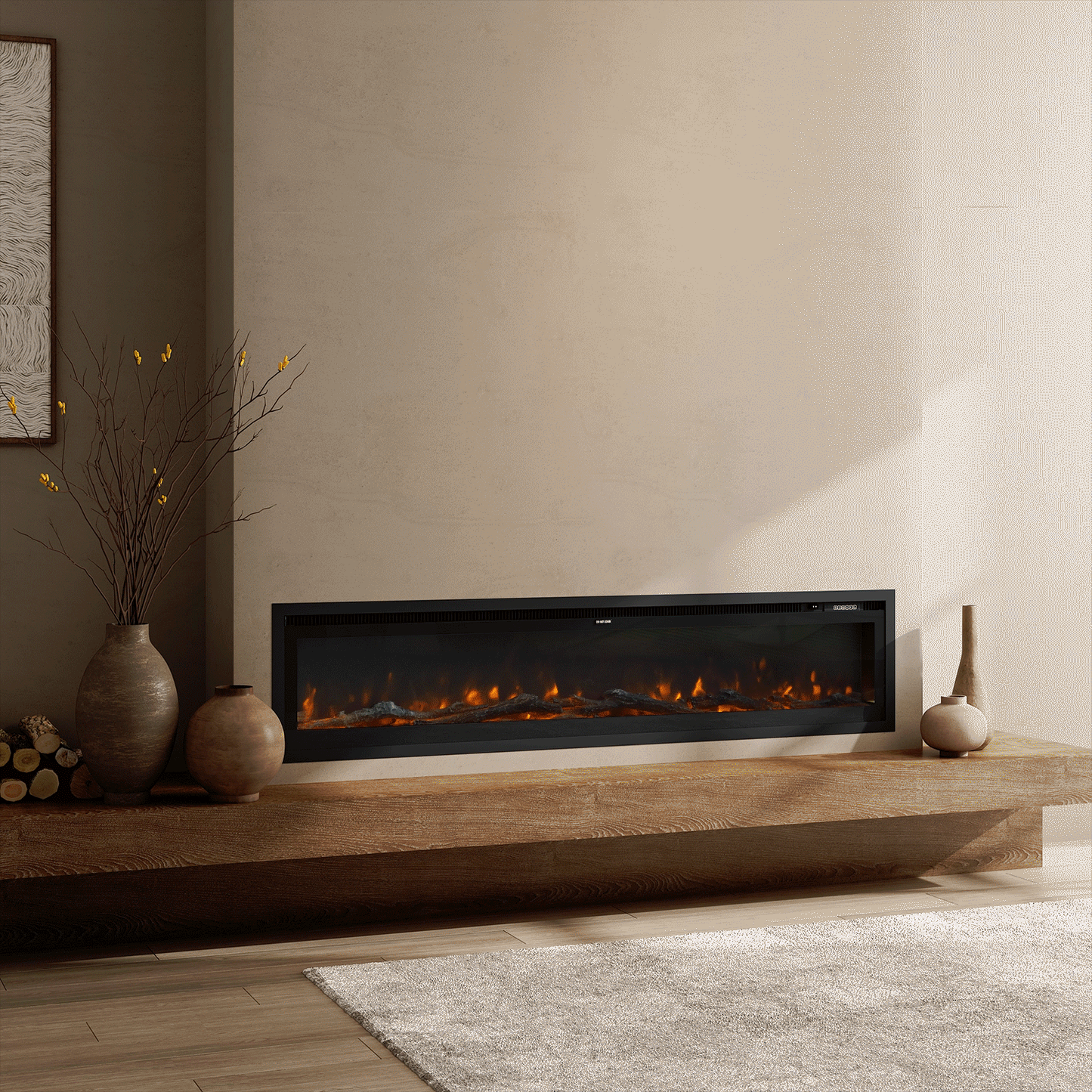 42/50/60/73 inch Electric Fire 12 Vibrant Flame Colours Electric Fireplace with Remote