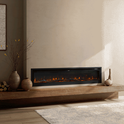 42/50/60/73 inch Electric Fire 12 Vibrant Flame Colours Electric Fireplace with Remote