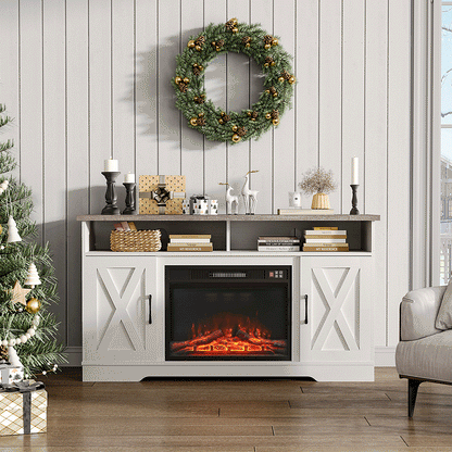 54inch W Freestanding Fireplaces Recessed Electric Fireplace TV Stand