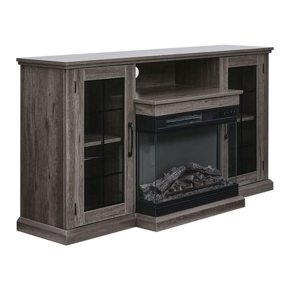 5ft Freestanding Fireplaces 3-Sided Electric Fireplace Rustic Grey TV Stand With Remote Control