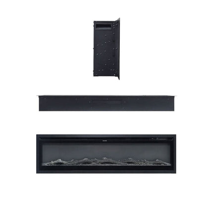 70/80/100 Inch Electric Fireplace with Remote 9 Flame Colours Freestanding Fireplaces
