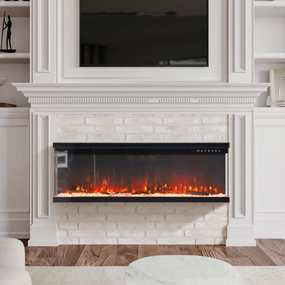 70/80-Inch 3-Sided Wall Mounted Electric Fireplace 12 Flame Colours